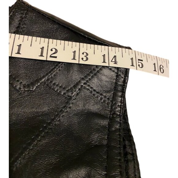 Diamond Plate Women's Leather Biker Vest Moto Classic Black Rare Patches Size M - Picture 14 of 16